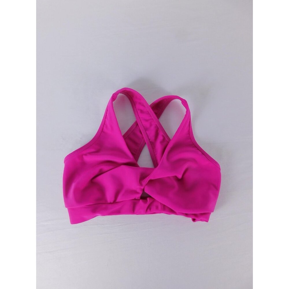 Purple Pixies Sports Bra Womens Small Pink Crossback Pullover Stretch Gym Yoga